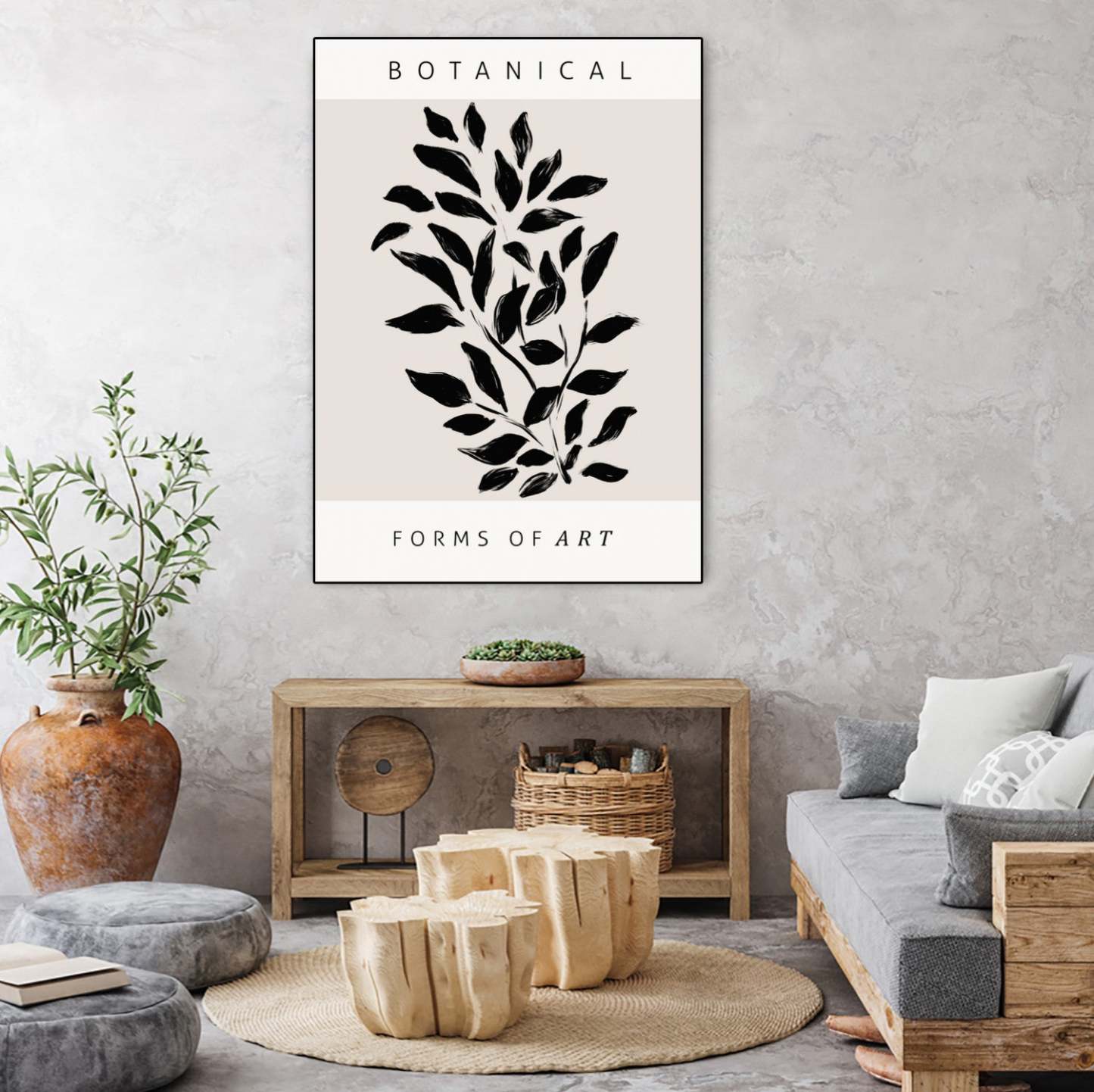 Œuvre d’art murale sur toile encadrée noire « Forms Of Art » 24 x 32