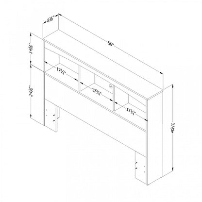 Tête de lit bibliothèque Step One avec rangement - Blanc pur | Step One Tête de lit bibliothèque - Blanc massif