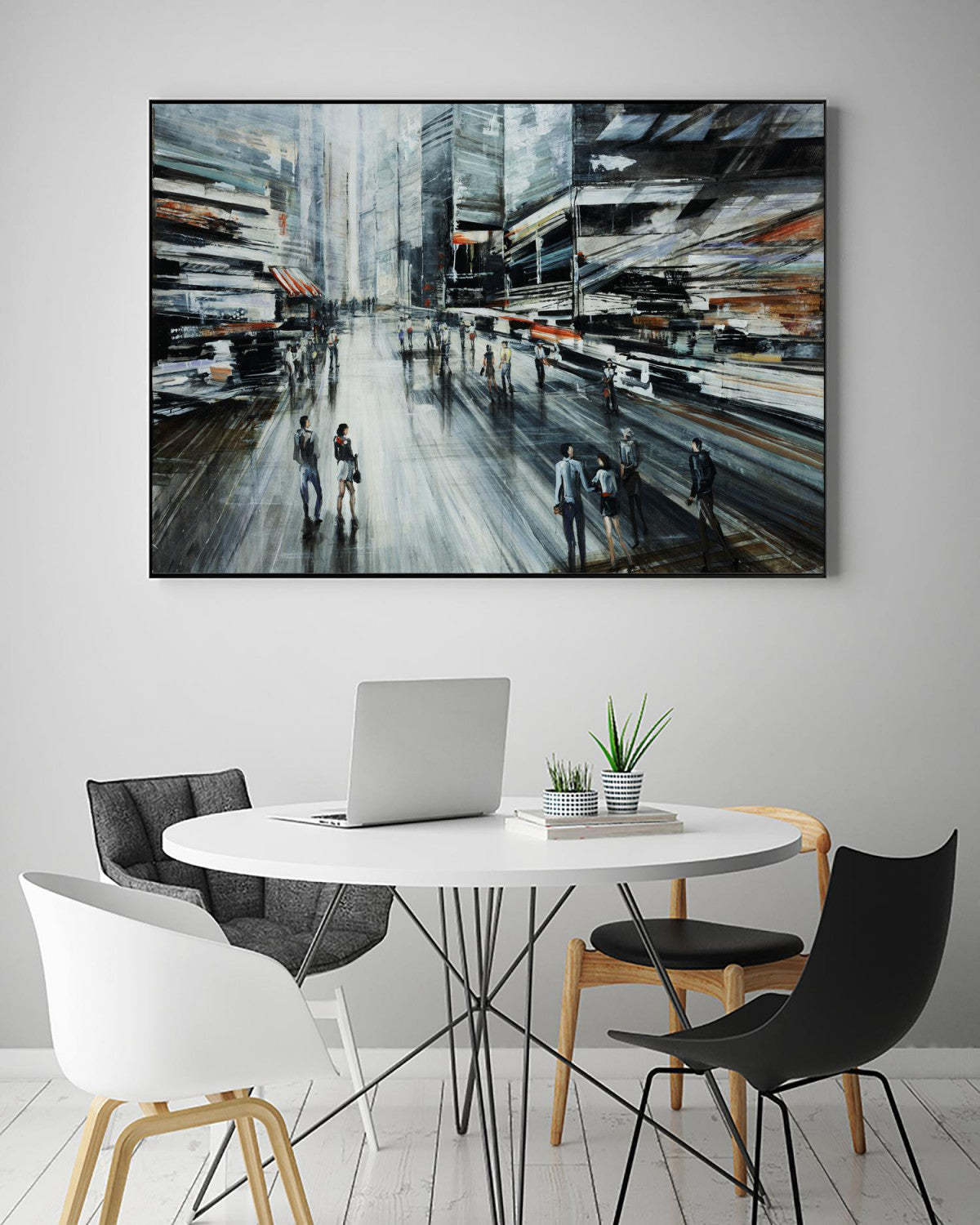 Rush Canvas Framed Black 36x24 Wall Art|Œuvre d'art murale sur toile encadrée noire « Rush » 36 x 24