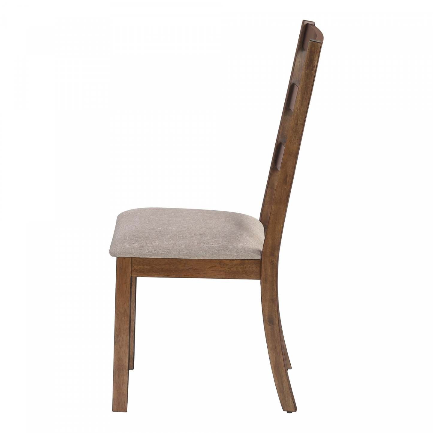 Dining Chair Set of 2 Kitchen Dining Room Brown Fabric Walnut Wood Legs Transitional|Ensemble de 2 chaises de salle à manger de style transitionnel avec tissu brun et pattes en bois noyer pour la cuisine et la salle à manger