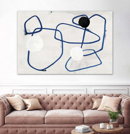 Œuvre d'art murale géante « Midblue I » 84 x 54