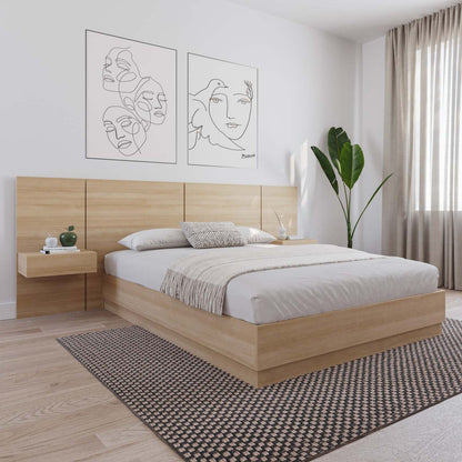 Nordika Milano Floating Nightstand Extension Panel Set Of 2 - Natural Blonde Oak|Ensemble 2 panneaux d'extension pour table de nuit flottante Milano Nordika - chêne blond naturel