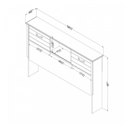 Tête de lit bibliothèque Ulysses - Winter Oak|Tête de lit bibliothèque Ulysses - chêne hivernal|D83GMRZU