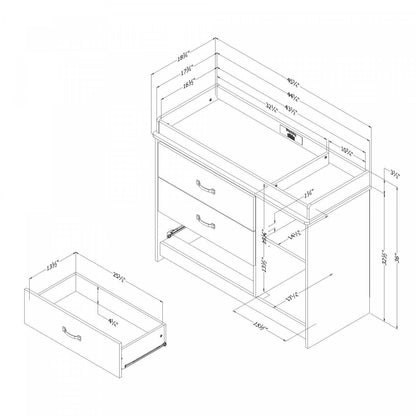 Table à langer Tassio à 3 tiroirs - Chêne vieilli | Table à langer Tassio à 3 tiroirs - Chêne vieilli