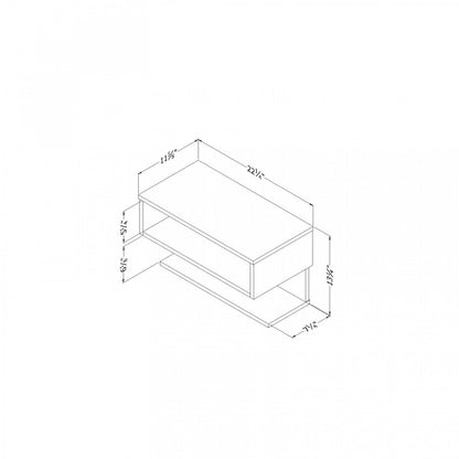 Sazena Floating Nightstand - Gray Oak | Sazena Table De Chevet Murale - Chêne Gris