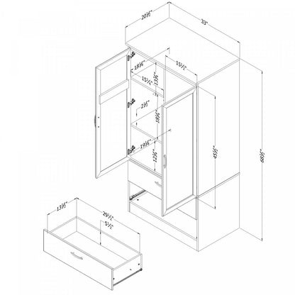 Armoire-penderie Acapella - Chêne blanchi | Acapella Armoire Penderie - Chêne Blanchi