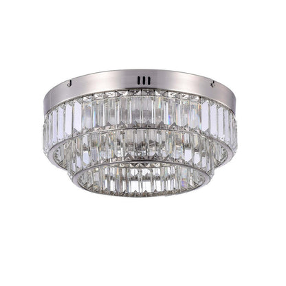 Stella Two-Tier LED Satin Nickel Flush Mount|Plafonnier affleuré à 2 niveaux Stella nickel satiné à DEL|D06HANS9