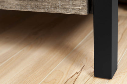 Commode à 5 tiroirs Munich - Chêne patiné et noir mat | Munich Commode 5 Tiroirs - Chêne vieilli et Noir mat | D83G5ZUO