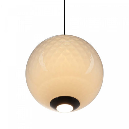 Suspension LED intégrée Celeste 12, blanche avec lampe en verrerie diamant | Suspension A Del Integrees Celeste De 12 po, Blanche Avec Verre Diamante