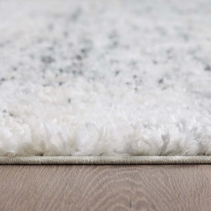 Tapis à poils long Paris crème à motif de vagues - 6 pi 7 po x 9 pi 6 po