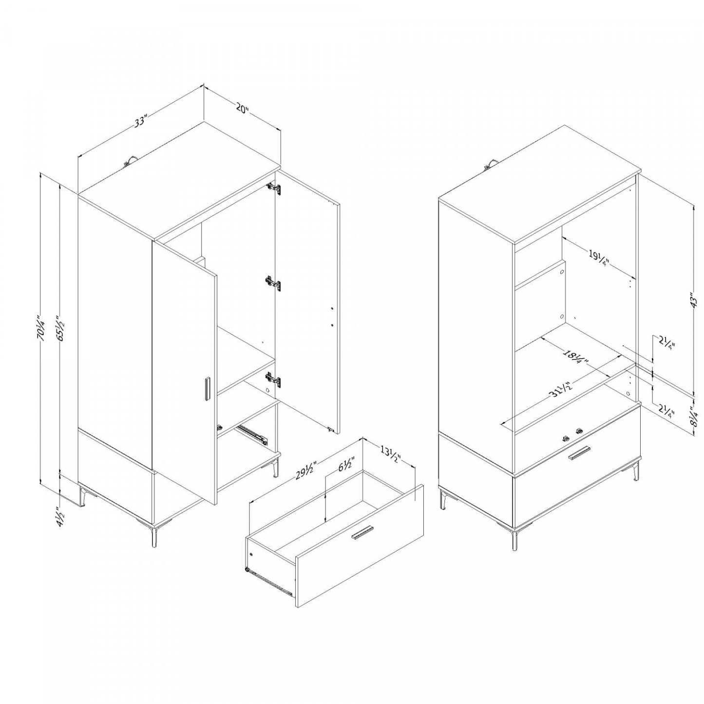 Armoire-penderie Musano avec portes et tiroirs - Chêne Nordik | Musano Armoire Penderie Avec Portes Et Tiroir - Chene Nordique