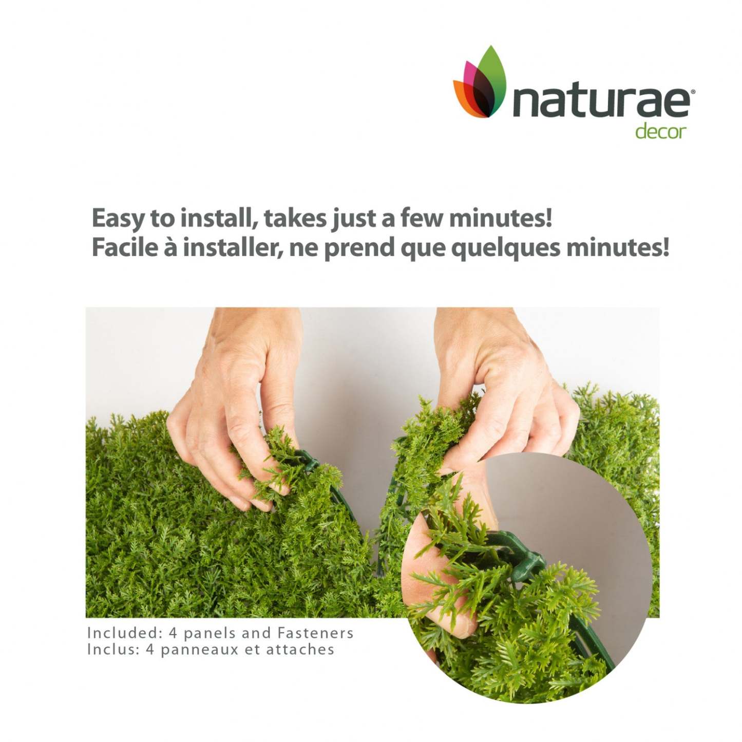 Cèdre artificiel 20x 20 panneau de feuillage 4 pièces | Panneau de feuillage 20 po x 20 po cèdre artificiel 4 pièces | D10H8T6K