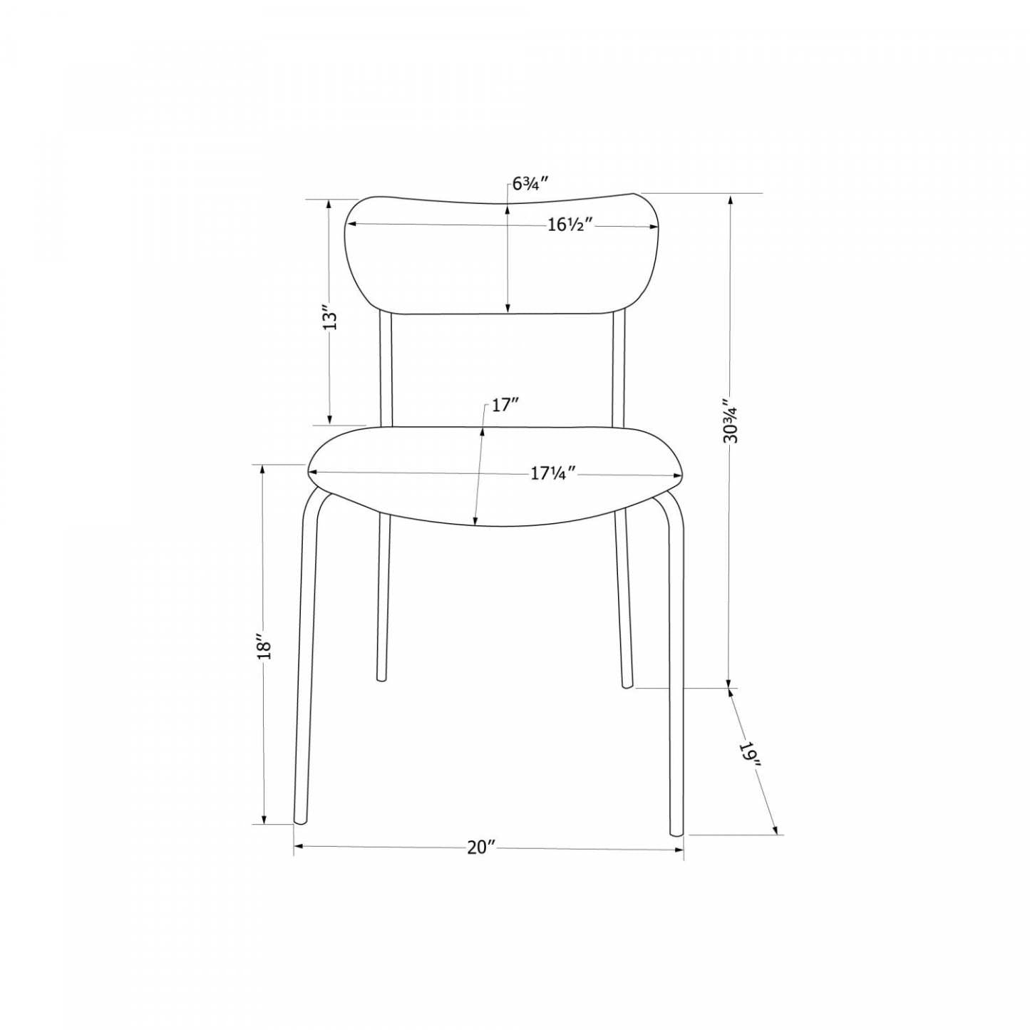 Hype Cream Brown Dining Chair - Set of 2|Chaise de salle à manger Hype crème et brune - ensemble de 2