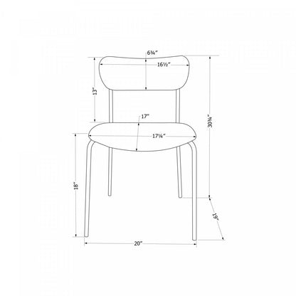 Hype Cream Brown Dining Chair - Set of 2|Chaise de salle à manger Hype crème et brune - ensemble de 2