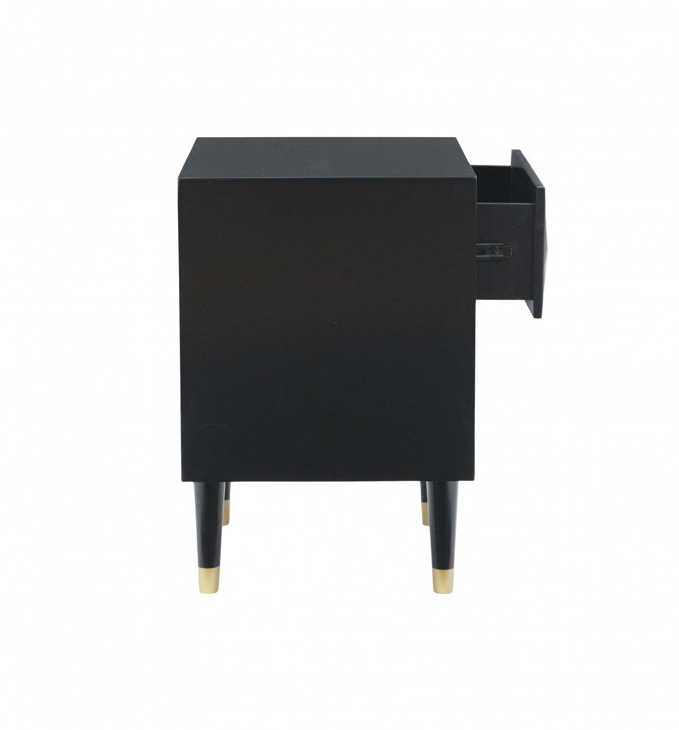 Geo 2-Drawer Textured Nightstand - Black|Table de nuit Geo texturée à 2 tiroirs - noire