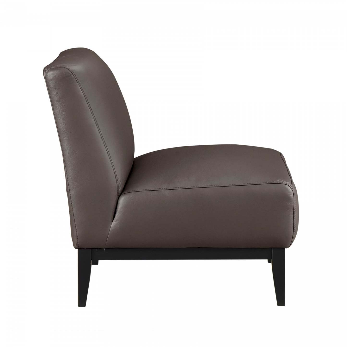 Chaise d'appoint Murdock en cuir marron foncé | Fauteuil D'appoint Murdock En Cuir Marron