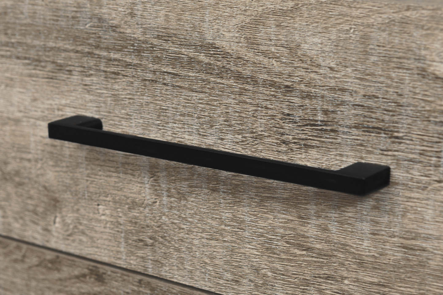 Commode à 5 tiroirs Munich - Chêne patiné et noir mat | Munich Commode 5 Tiroirs - Chêne vieilli et Noir mat | D83G5ZUO