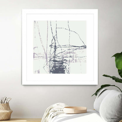 Œuvre d'art murale imprimée blanche et mate « Chalk Doodles G » 30 x 30