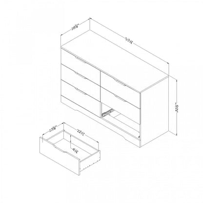 Holland 6-Drawer Dresser - Chêne Noir|Commode Holland à 6 tiroirs - chêne noir