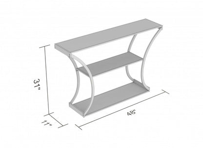 Console de qualité supérieure avec tablette de rangement - apparence de bois recyclé avec métal noir