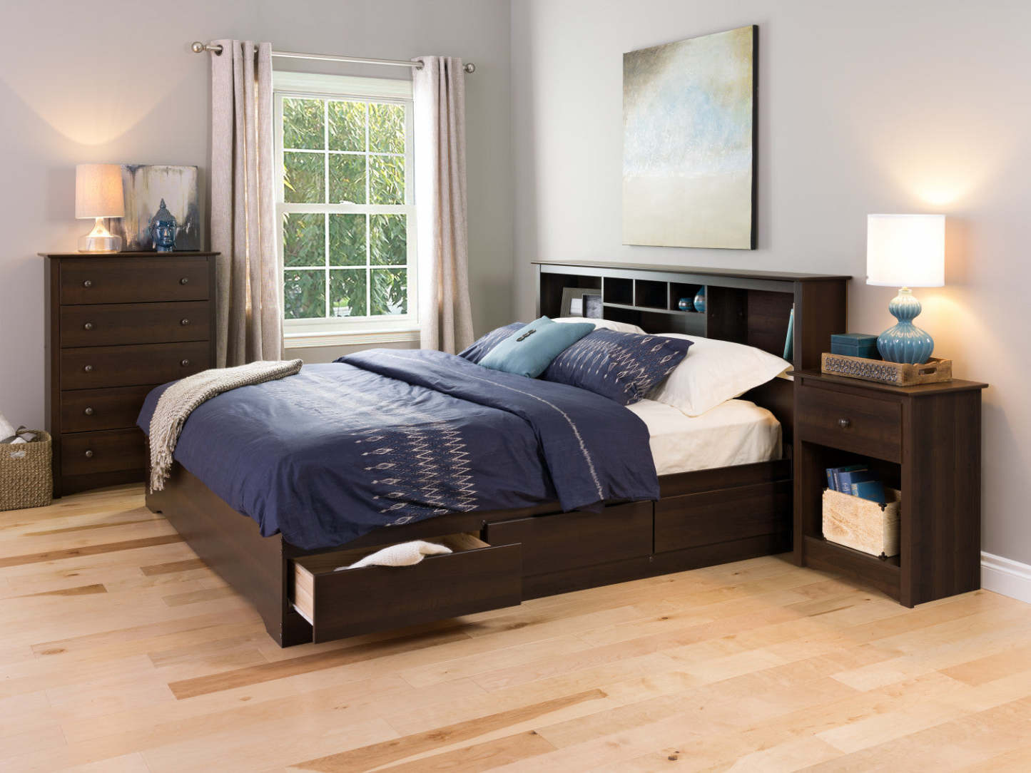 Fremont 1-Drawer Tall Nightstand - Espresso|Table de nuit haute Fremont à 1 tiroir - espresso