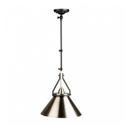 Brydon 1-Light Black Brushed Nickel Wall Sconce Pendant|Luminaire suspendu de style applique murale cylindrique Brydon nickel brossé à 1 ampoule|D06HSIR2