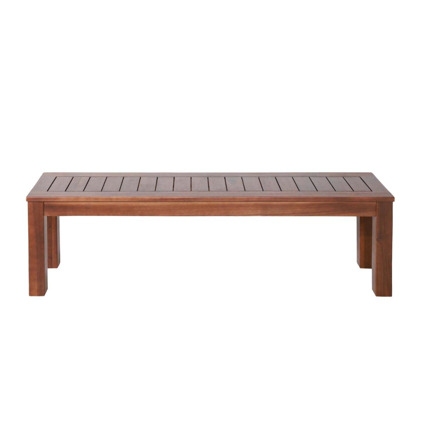 Georgia 61.75 Banc à lattes en bois d'acacia, ensemble de 2 - Brun foncé | Ensemble De 2 Bancs Georgia En Bois D'acacia A Lattes De 61,75 - Brun Fonce