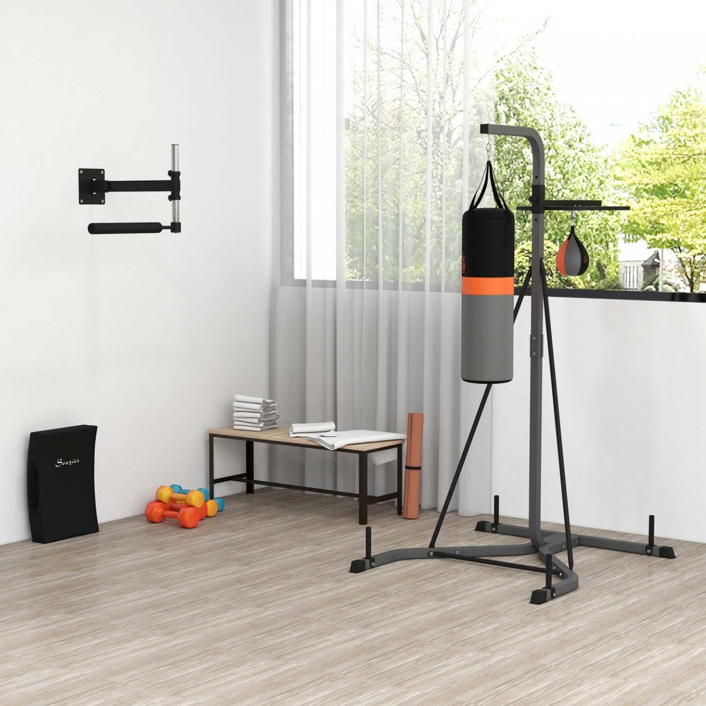 Support de sac de frappe et balle de vitesse Homcom