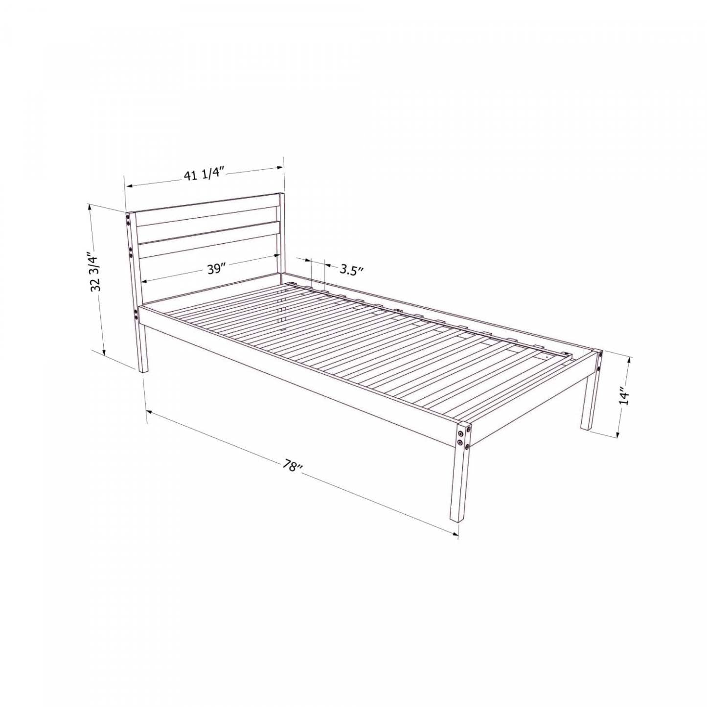 Lit simple Sweedi - Bois naturel | D83GGZ5Z