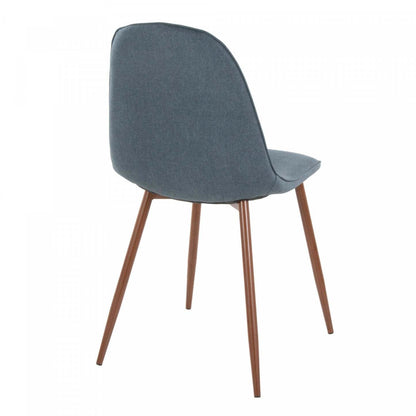 LumiSource Pebble Blue Fabric Mid-Century Modern Dining Accent Chair - Set of 2|Chaise d’appoint de salle à manger moderne du milieu du 20e siècle Pebble en tissu bleu - ensemble de 2
