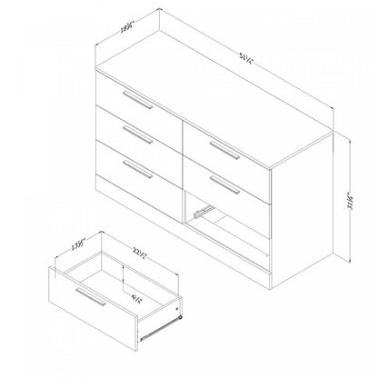 Commode 6 tiroirs Step One Essential - Chêne gris | Commode 6 tiroirs Step One Essential - Chêne gris