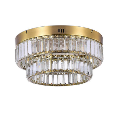 Stella Two-Tier LED Brushed Brass Flush Mount|Plafonnier affleuré à 2 niveaux Stella laiton brossé à DEL|D06HSUFS