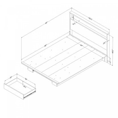 Ensemble lit plateforme et tête de lit Cavalleri Chêne Nordik - Lit Queen South Shore