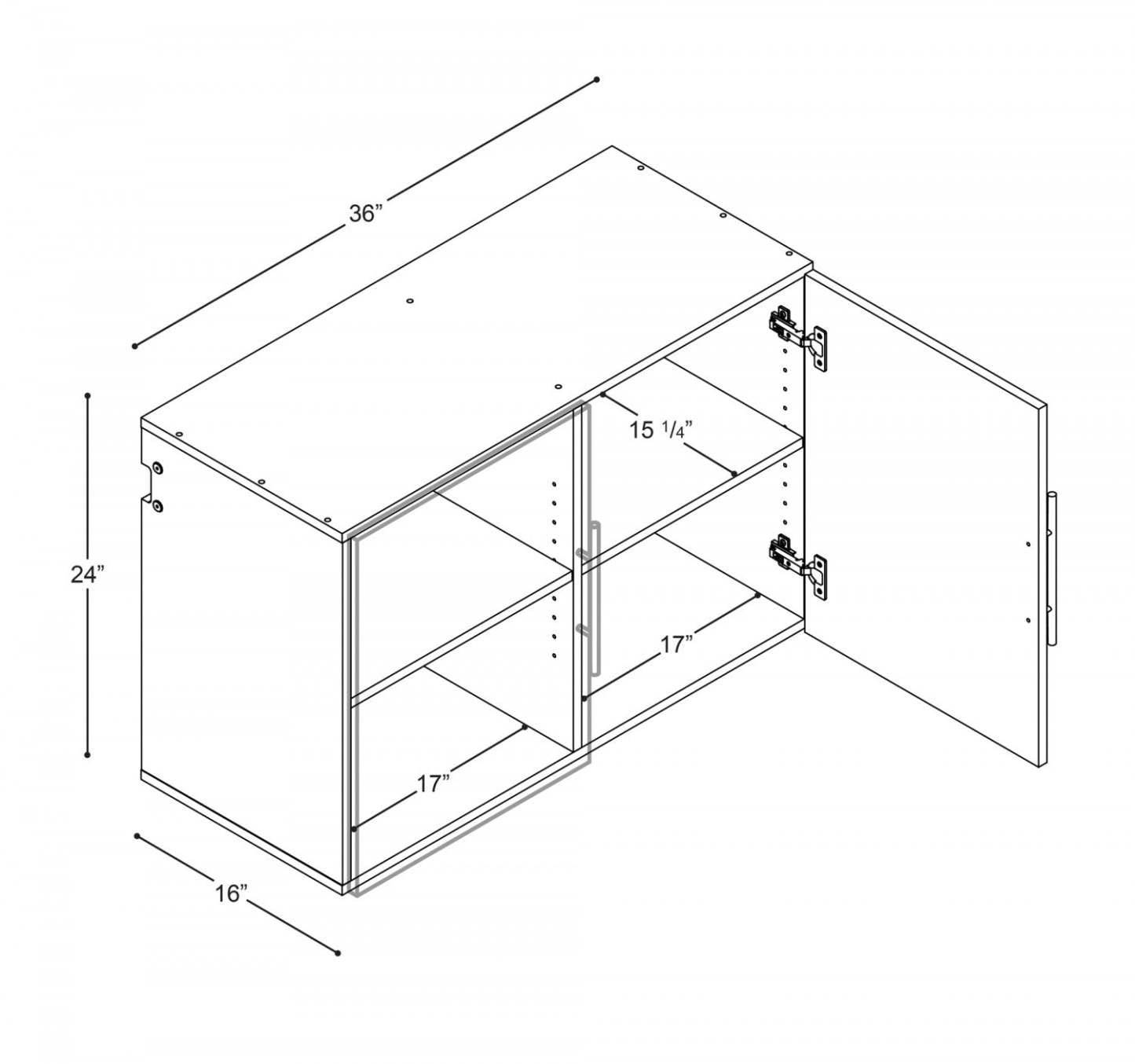Hangups 36 Upper Storage Cabinet - Light Grey|Armoire supérieure de rangement HangUps de 36 po - gris clair