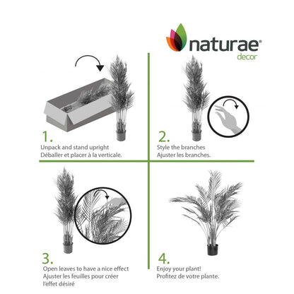 Palmier Areca artificiel 35 intérieur et extérieur en pot noir | Palmier areca artificiel de 35 po pour l'intérieur et l'extérieur en pot noir | D10HSOQB