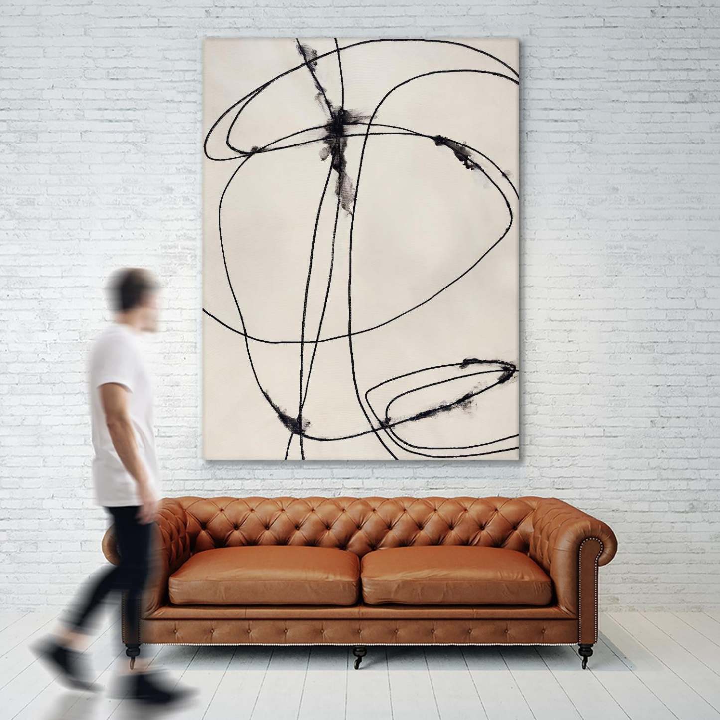 Œuvre d'art murale géante « Tangled Ties » 72 x 54