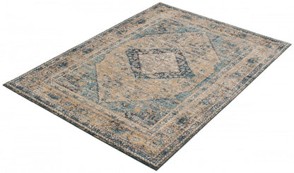 Tapis Bolivar Bijar Bleu - 5'0 x 8'0|Carpette Bolivar Bijar bleu - 5 pi 0 pox 8 pi 0 po| D29VRLSO
