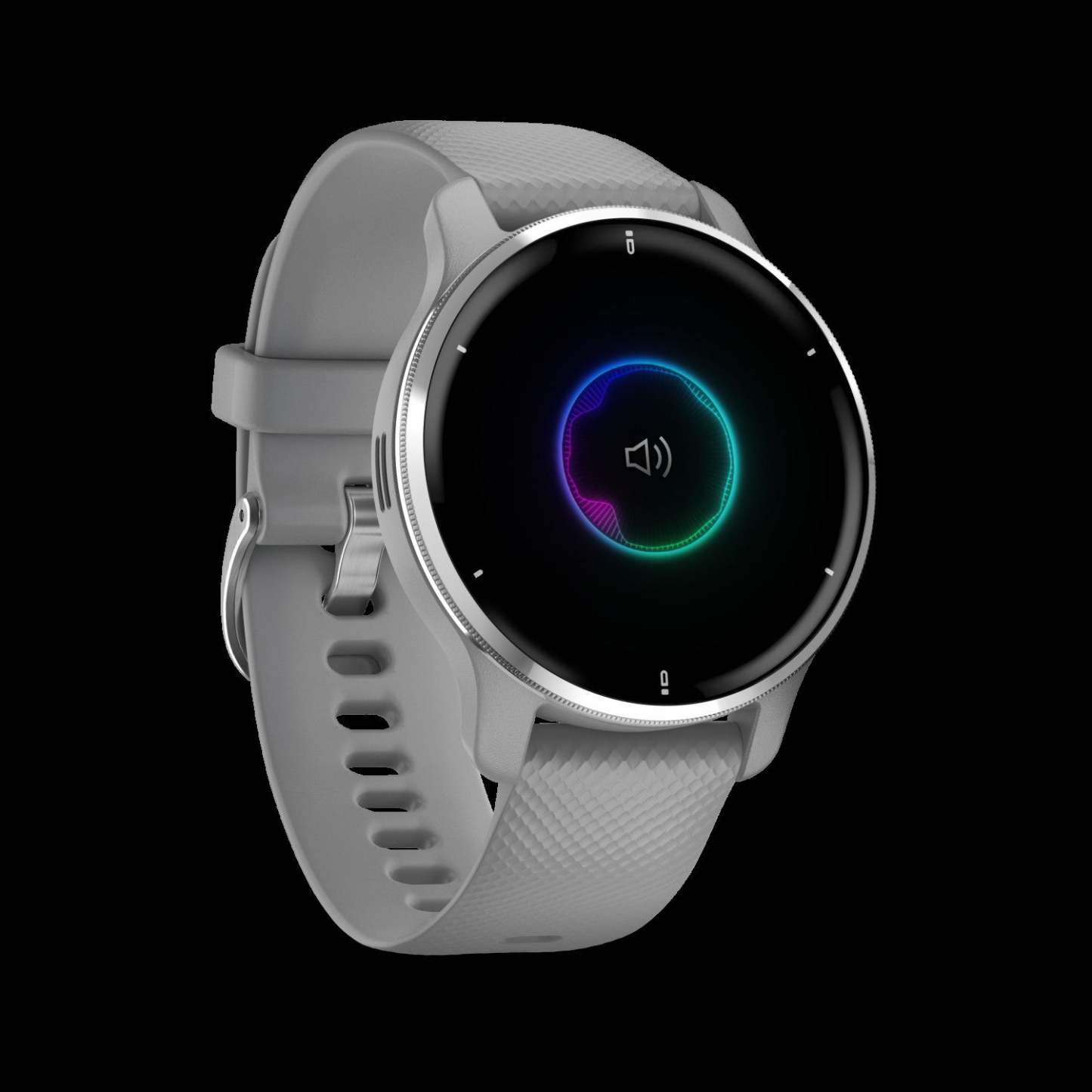 Montre Connectée Garmin Venu® 2 Plus - Suivi de Fitness, Lunette en Acier Inoxydable Argenté avec Boîtier Gris Poudré