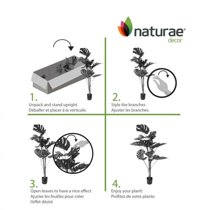 Artificiel 29 Monstera intérieur et extérieur en pot noir | Monstera artificiel de 29 po pour l'intérieur et l'extérieur en pot noir | D10H8MVE