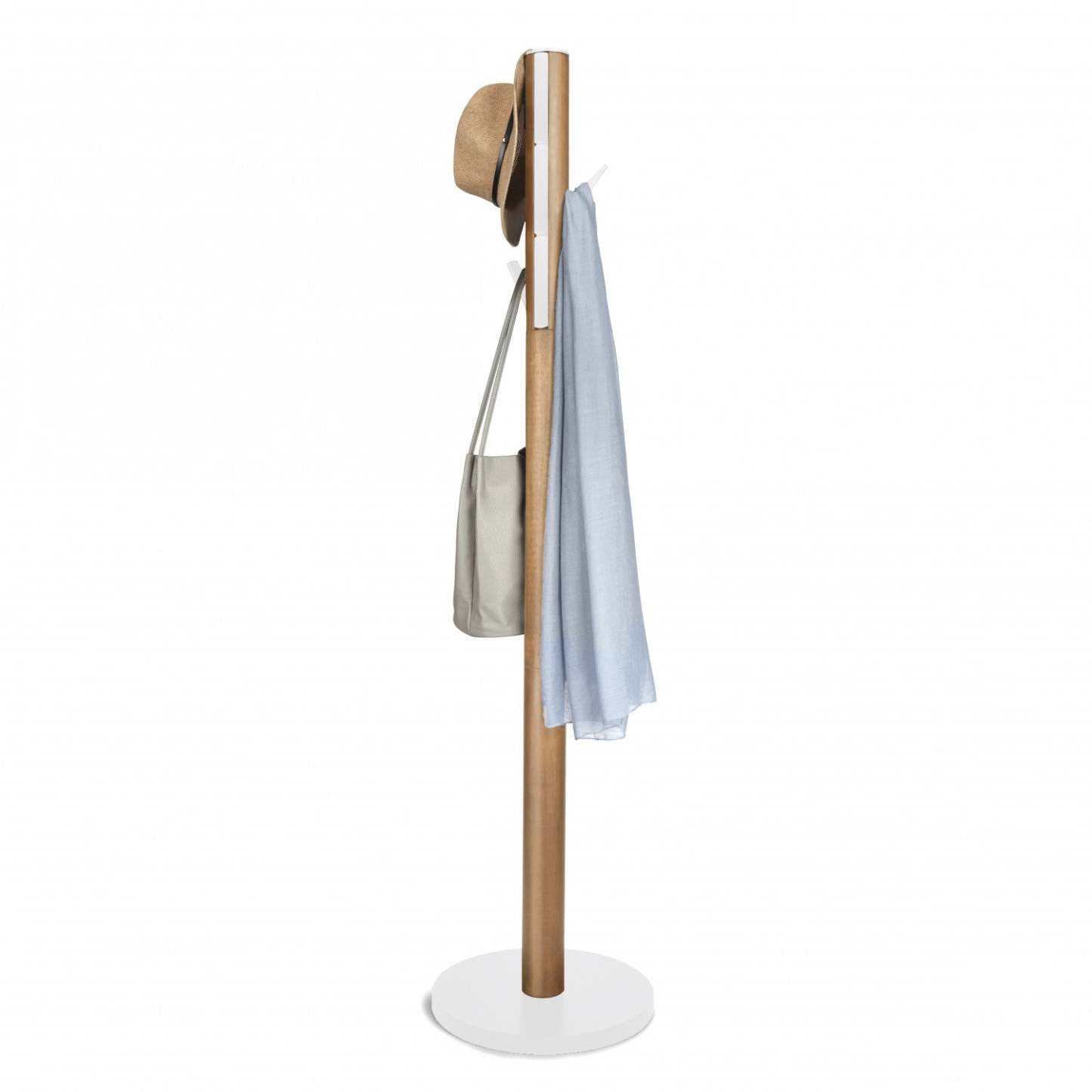 Umbra Modern Wood Flapper Coat Rack - Blanc et Naturel|Portemanteau moderne Flapper de Umbra en bois - blanc et naturel