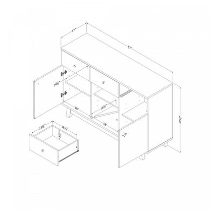 Bellami Buffet avec rangement à vin - chêne nordique | Buffet Belami avec rangement à vin - chêne nordique | D83GQ6PS