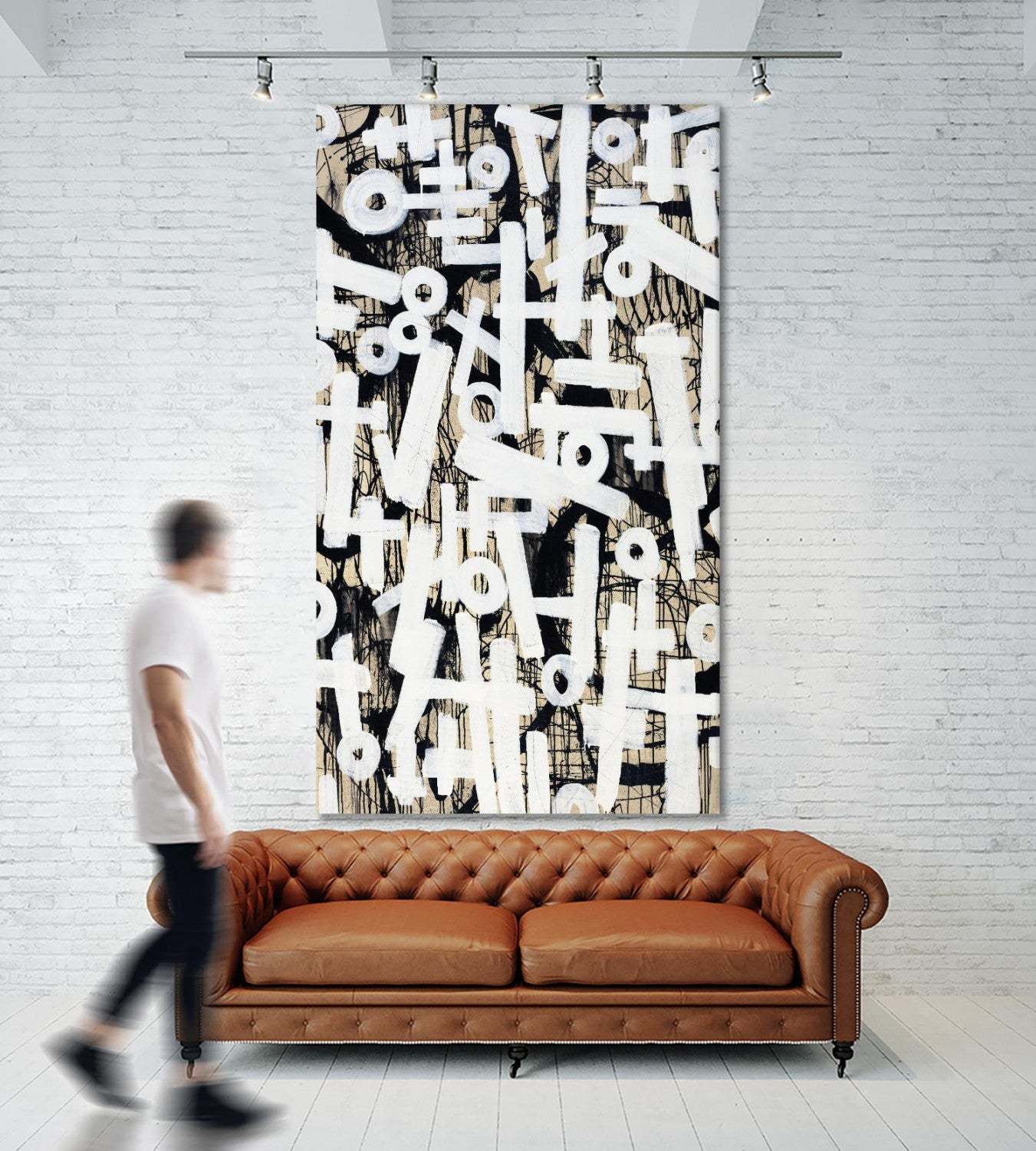 Œuvre d'art murale géante « Strapped I » 84 x 48