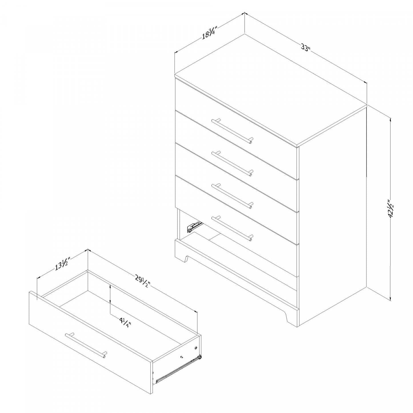 Commode Primo 5 tiroirs - Chêne noir|Commode verticale Primo à 5 tiroirs - chêne noir