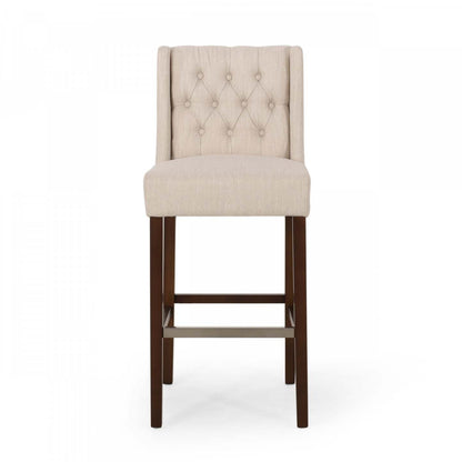Ensemble de 2 tabourets de bar à hauteur de comptoir Bruce 30,5 avec pieds en métal et revêtement en tissu - Beige | Ensemble De 2 Tabourets De Bar Bruce De 30,5 Po – Hauteur Comptoir – Pattes En Métal Et Tissu Rembourre - Beige