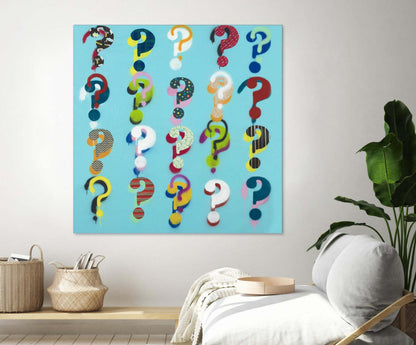 Œuvre d'art murale géante « Pop The Question » 72 x 72
