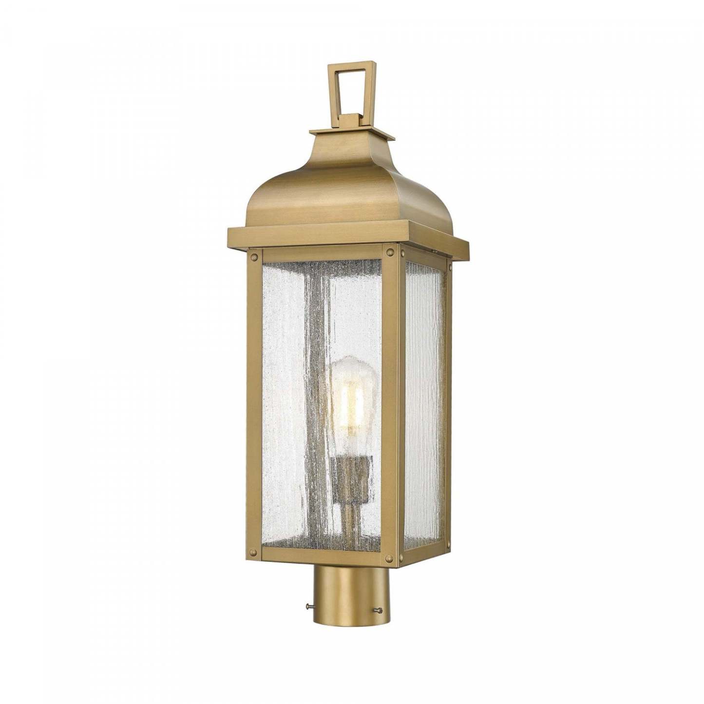 Madrid 1 Light Outdoor Post Light, Weathered Brass Lamp | Lampadaire D’exterieur A 1 lampe Madrid, Laiton Vieilli