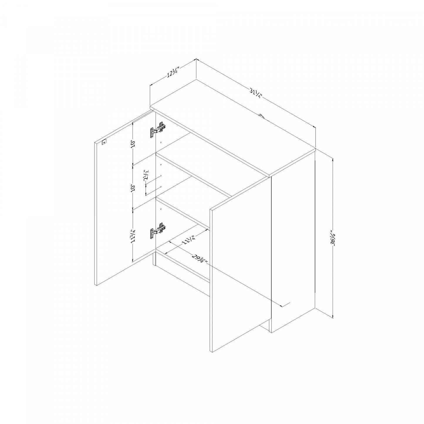 Armoire d'appoint à 2 portes Arum - Chêne blanchi | Armoire décorative Arum à 2 portes - chêne blanc