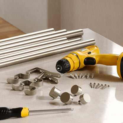 Umbra Tringle à rideau extensible double 1 Cappa en acier nickelé - 66-120 | Tringle à rideaux extensible double Cappa de Umbra acier nickel de 1 po - 66 po à 120 po