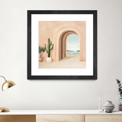 Coastal Arch Matted and Framed Black 36x36 Wall Art|Œuvre d'art murale encadrée noire et mate « Coastal Arch » 36 x 36