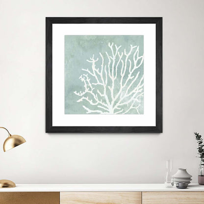 Œuvre d’art murale encadrée noire et mate « Sea Crown Ii » 30 x 30